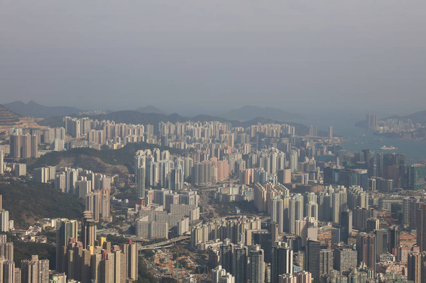 Oosten Kowloon vanaf Lion Rock vanuit - Foto, afbeelding