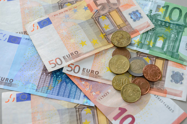 Para euro banknot ve madeni paralar - Fotoğraf, Görsel