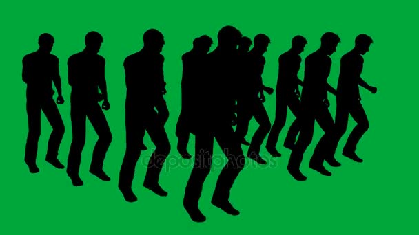  de nombreux hommes d'affaires marchant séparés sur l'écran vert
 - Séquence, vidéo