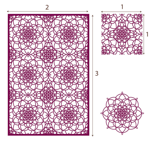 Vektor Laser Cut Panel, das nahtlose Muster für dekorative Scheiben - Vektor, Bild