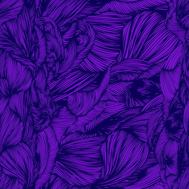 Patrón dibujado a mano de garabato de onda sin costura vectorial en colores púrpura
. - Vector, Imagen