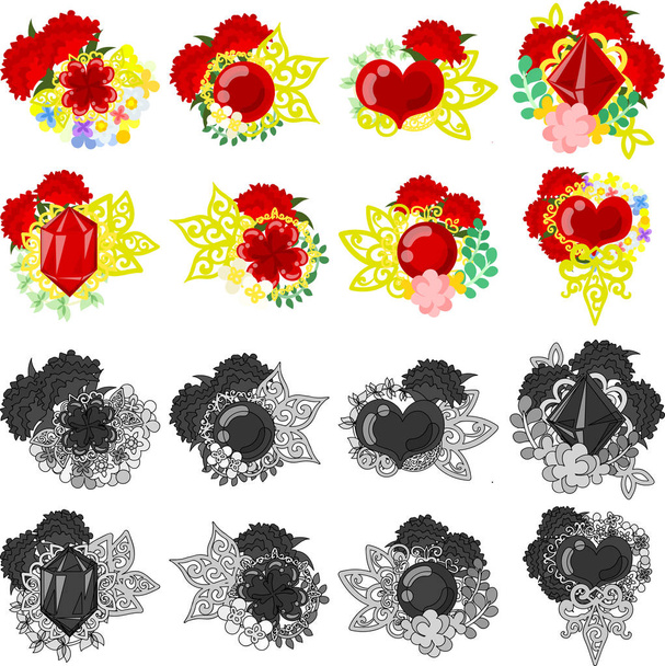 The carnation jewels - Vector, Image