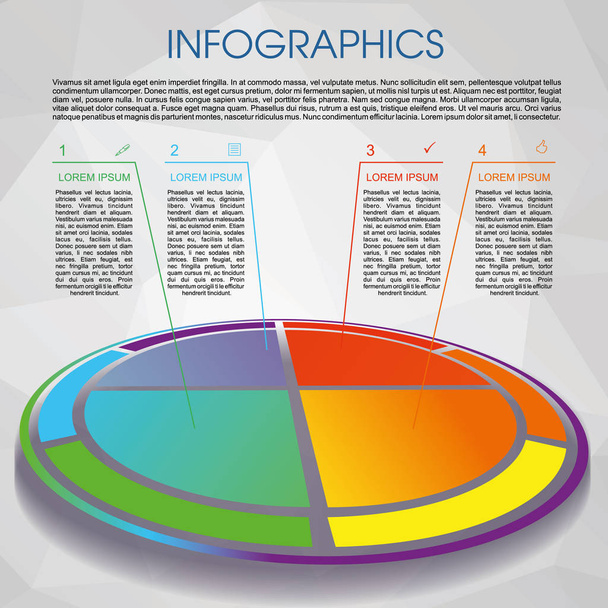 Modern colorful infographics options template vector with colorf - Vektör, Görsel