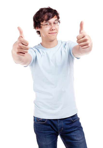 Guy showing thumbs up sign - Photo, Image
