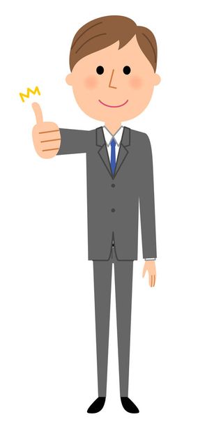 Young businessman,Thumbs up - Vector, Image
