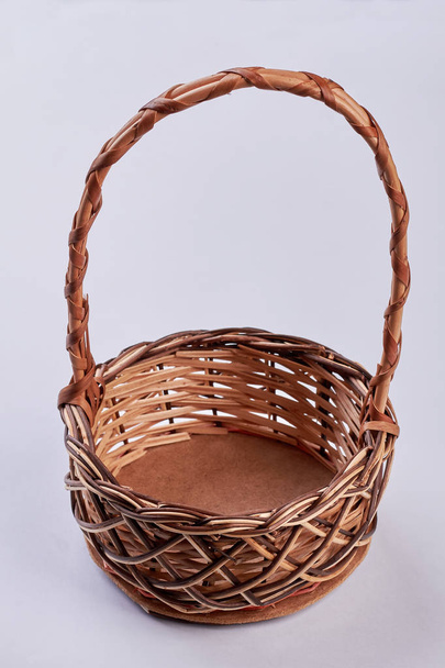 Wicker basket on white background. - Photo, Image