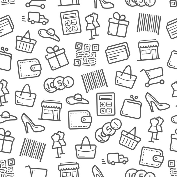 Sale and shopping seamless pattern background - Вектор,изображение