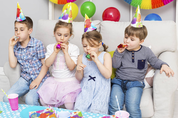 children having fun at birthday party - Foto, Imagem