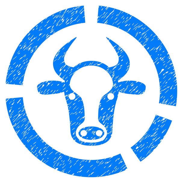 Cow Diagram Icon Grunge Watermark - Vector, Image