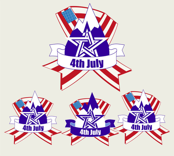 marchio di fabbrica silhouette flag USA, set
 - Vettoriali, immagini