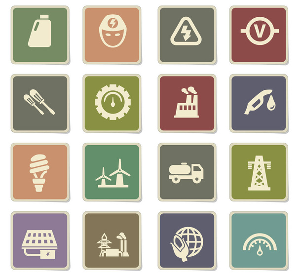 Набор значков альтернативной энергии - Вектор,изображение