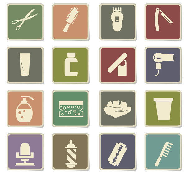 Conjunto de iconos de barbería
 - Vector, Imagen