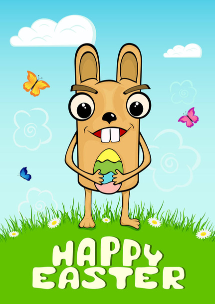 Easter rabbit with eggs - Vector, Image