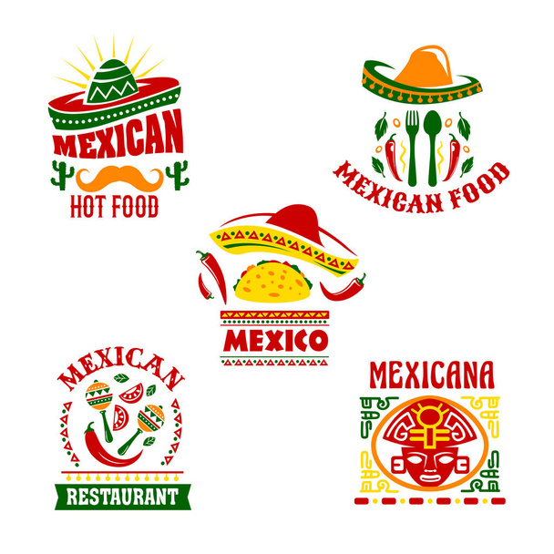 Restaurant mexicain fast food emblème set design
 - Vecteur, image