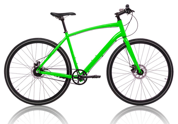 Bicicleta verde isolada em um branco
 - Foto, Imagem