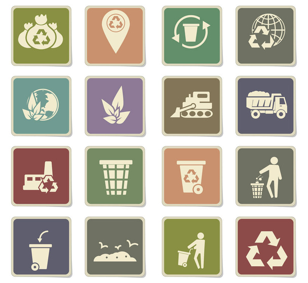 garbage icon set - Vektor, obrázek