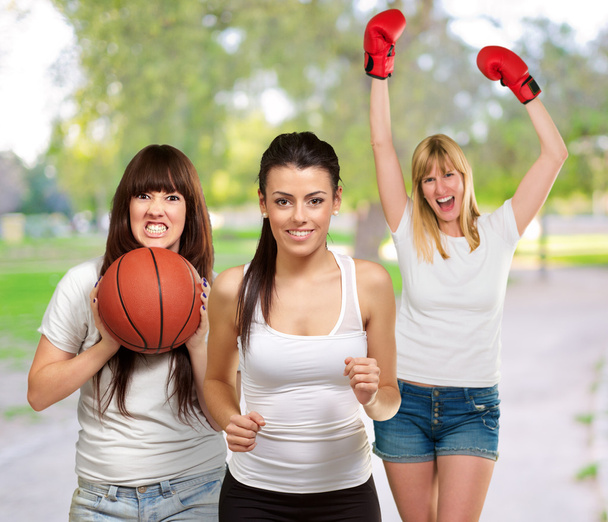 Group Of Sporty Woman - Фото, изображение