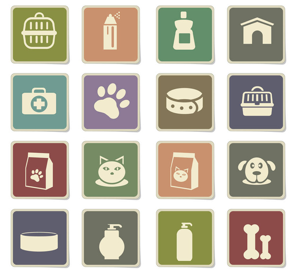 Towary dla zwierząt zestaw ikon - Wektor, obraz