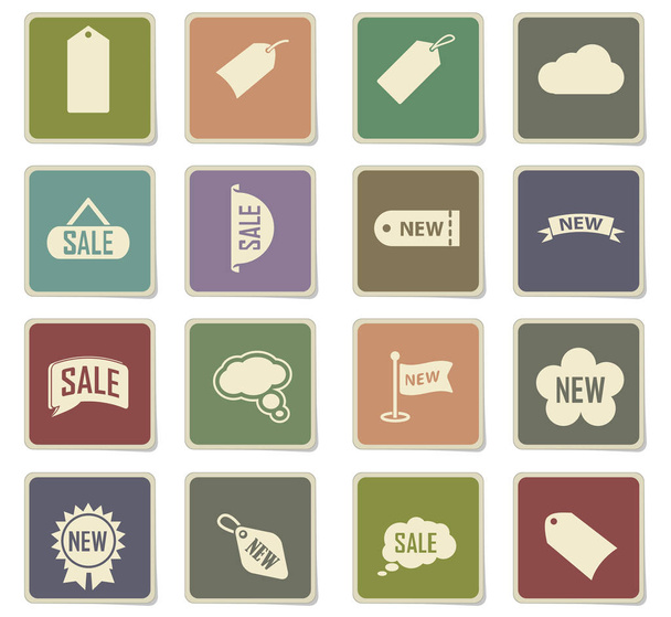 sticker and label icon set - Vector, afbeelding