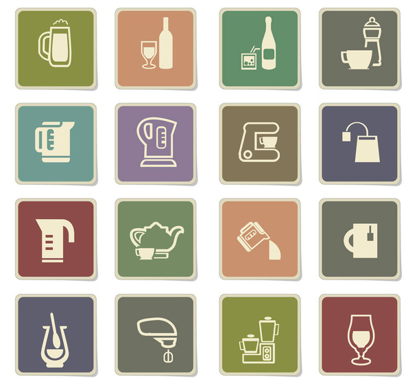 utensils for beverages icon set - Vektor, obrázek