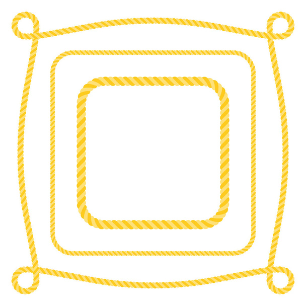 Conjunto de cuerda de marco cuadrado, vector de diseño plano
 - Vector, imagen