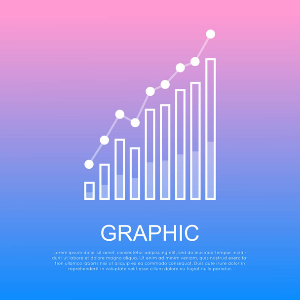 Graphic Rising Column Chart and Text under It - Vector, Image