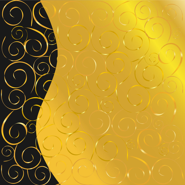 elegant vector black and gold background - Vector, afbeelding