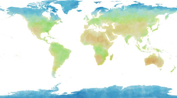 Mapa del mundo, dibujado a mano, pinceladas ilustradas, mapa geográfico, físico
 - Foto, Imagen