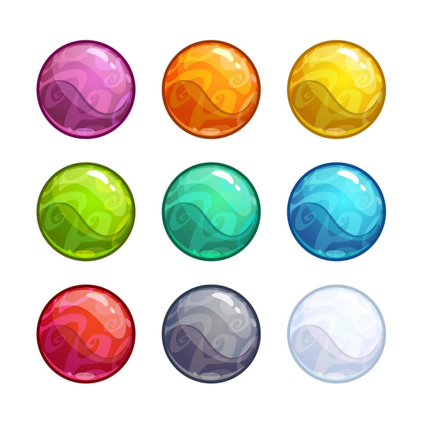 Colorful bright bubbles set. - Vector, Imagen