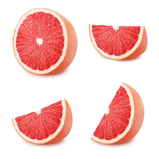 Grapefruit set isolated on a white background - Фото, зображення