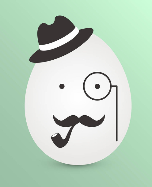 Easter vintage hipster egg. Vector illustration. - Vector, Image
