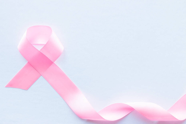 pink ribbon breast cancer symbol on white background - Fotoğraf, Görsel