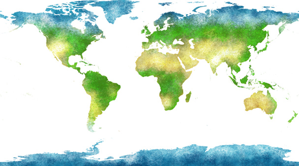 Mapa světa, ručně kreslenou, ilustrované tahy štětcem, zeměpisná mapa, fyzikální - Fotografie, Obrázek
