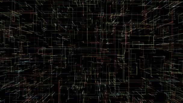 Wiele ruchomych form linearnych na czarny - Materiał filmowy, wideo