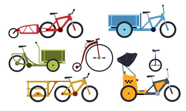 Набор полезных велосипедов и иконок силуэта триксов
 - Вектор,изображение