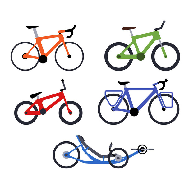 Набор значков силуэта велосипедов
 - Вектор,изображение
