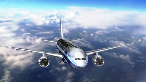 Utasszállító repülőgép repül a felhők felett - Felvétel, videó