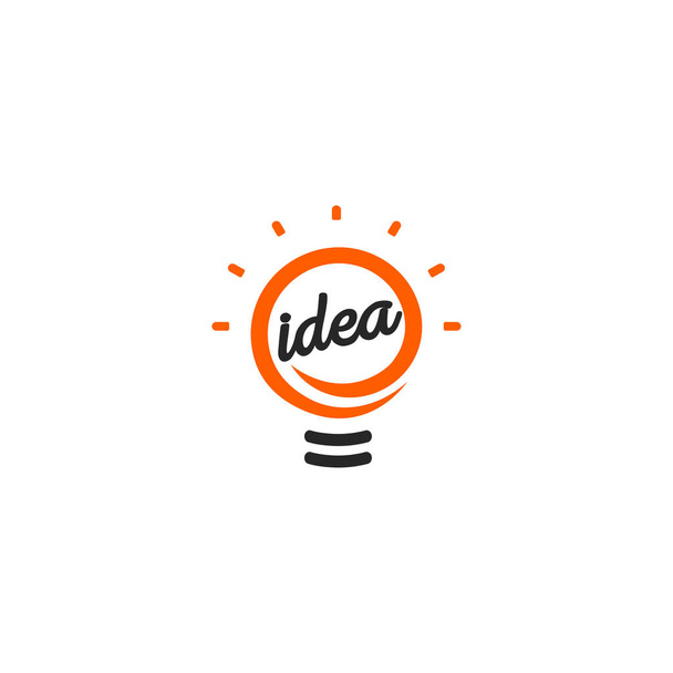Изолированный абстрактный оранжевый цвет контура лампочки логотип, освещение логотип на белом фоне, идея символа векторной иллюстрации
 - Вектор,изображение