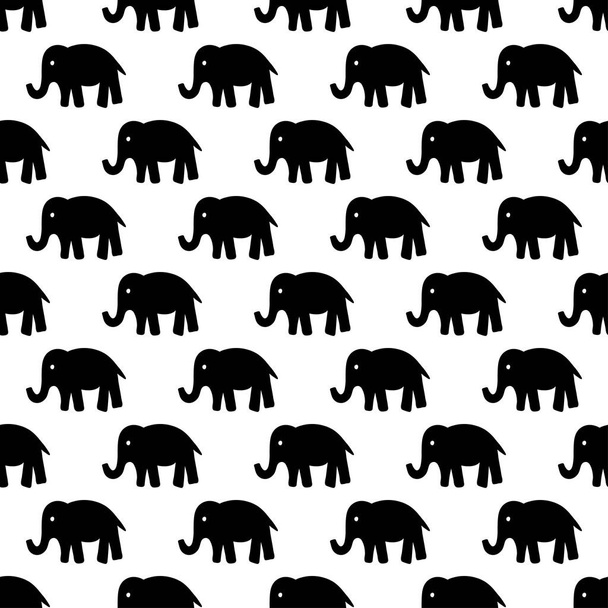 Seamless vector pattern with elephants. - Vecteur, image