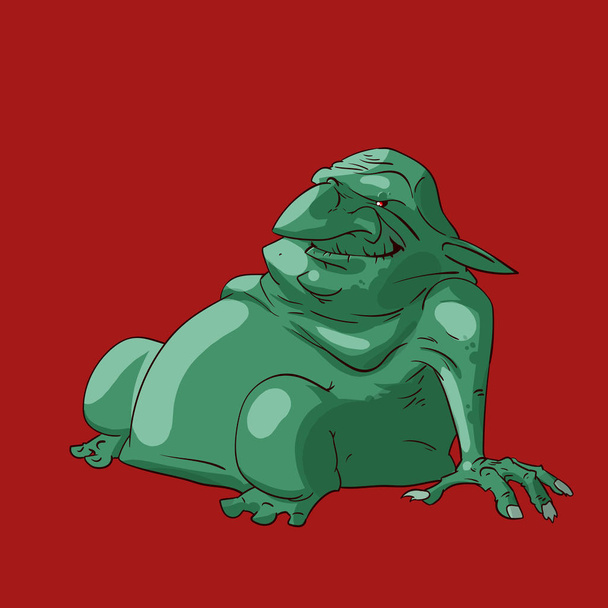 Cartoon fat troll - Vector, Image