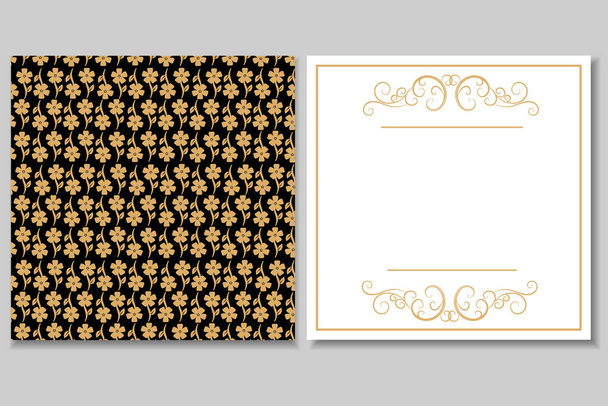 Elegant Golden Black invitation - Διάνυσμα, εικόνα