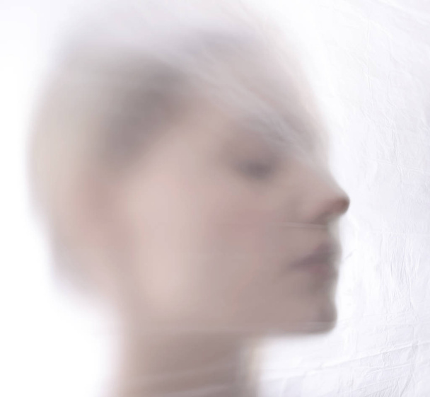woman behind foil - Foto, Imagem