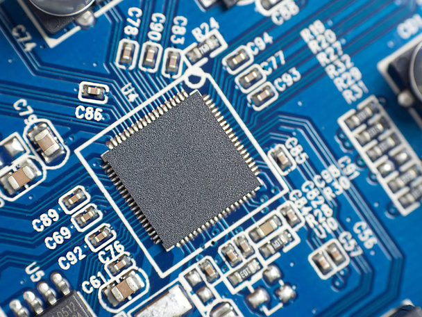 Blue printed circuit board - Фото, изображение