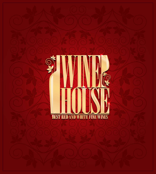 Menu de design de casa de vinho Cartão vintage
  - Vetor, Imagem