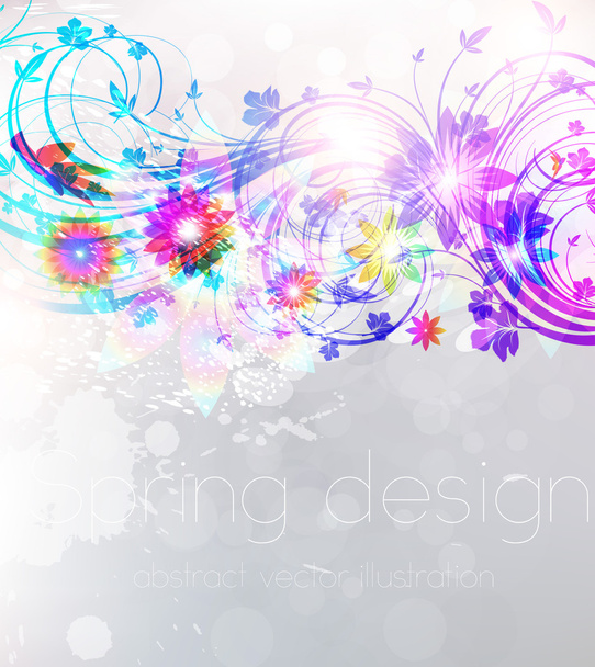 Floral Background design with flower ornament. Vector - Vettoriali, immagini