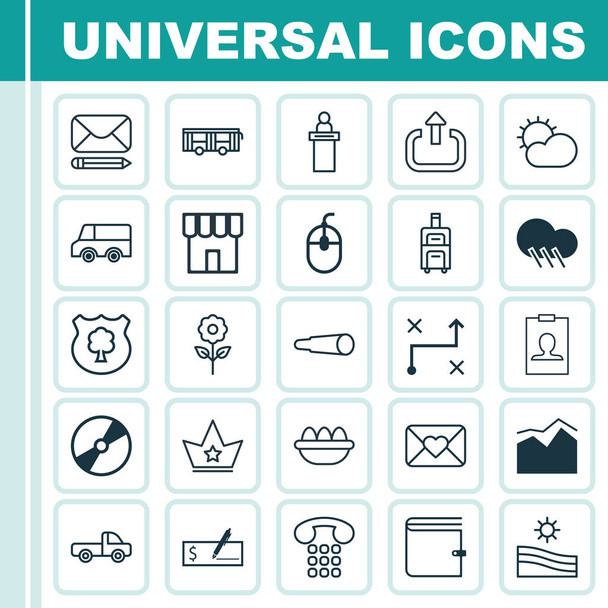 Set di 25 icone universali modificabili. Può essere utilizzato per Web, Mobile e App Design. Include elementi come il grafico della gamma di linee, carta d'identità, veicolo e altro ancora
. - Vettoriali, immagini