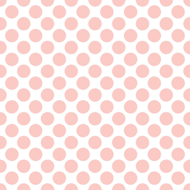 Seamless rose quartz pink polka dots pattern texture background - Vector, Image