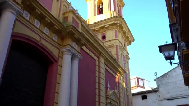 Church of San Ildefonso of Seville, Andalusia, Spain is temple and parochial seat whose construction began in neoclassical style to project of Julian Barnecilla, executed by architect Jose Echamorro. - Footage, Video