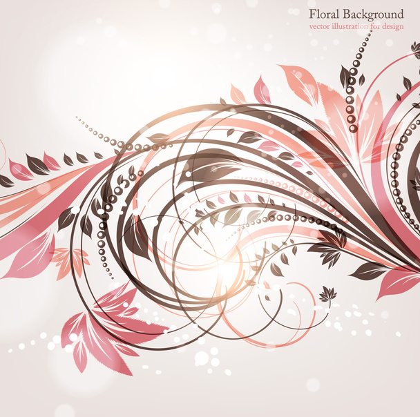 Hand Drawn floral background with flowers, greeting vector card for retro design - Vector, Image