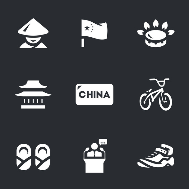 Conjunto de vectores de iconos de China
. - Vector, imagen